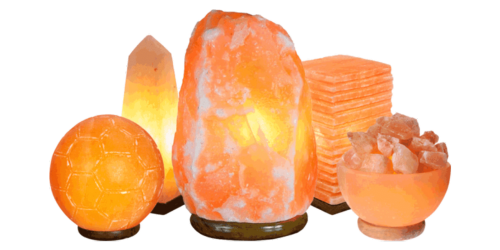 set of salt lamps.